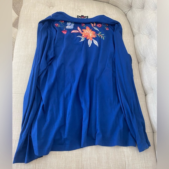 JOHNNY WAS JWLA SANDRA SPLIT JERSEY TEE - Picture 4 of 4